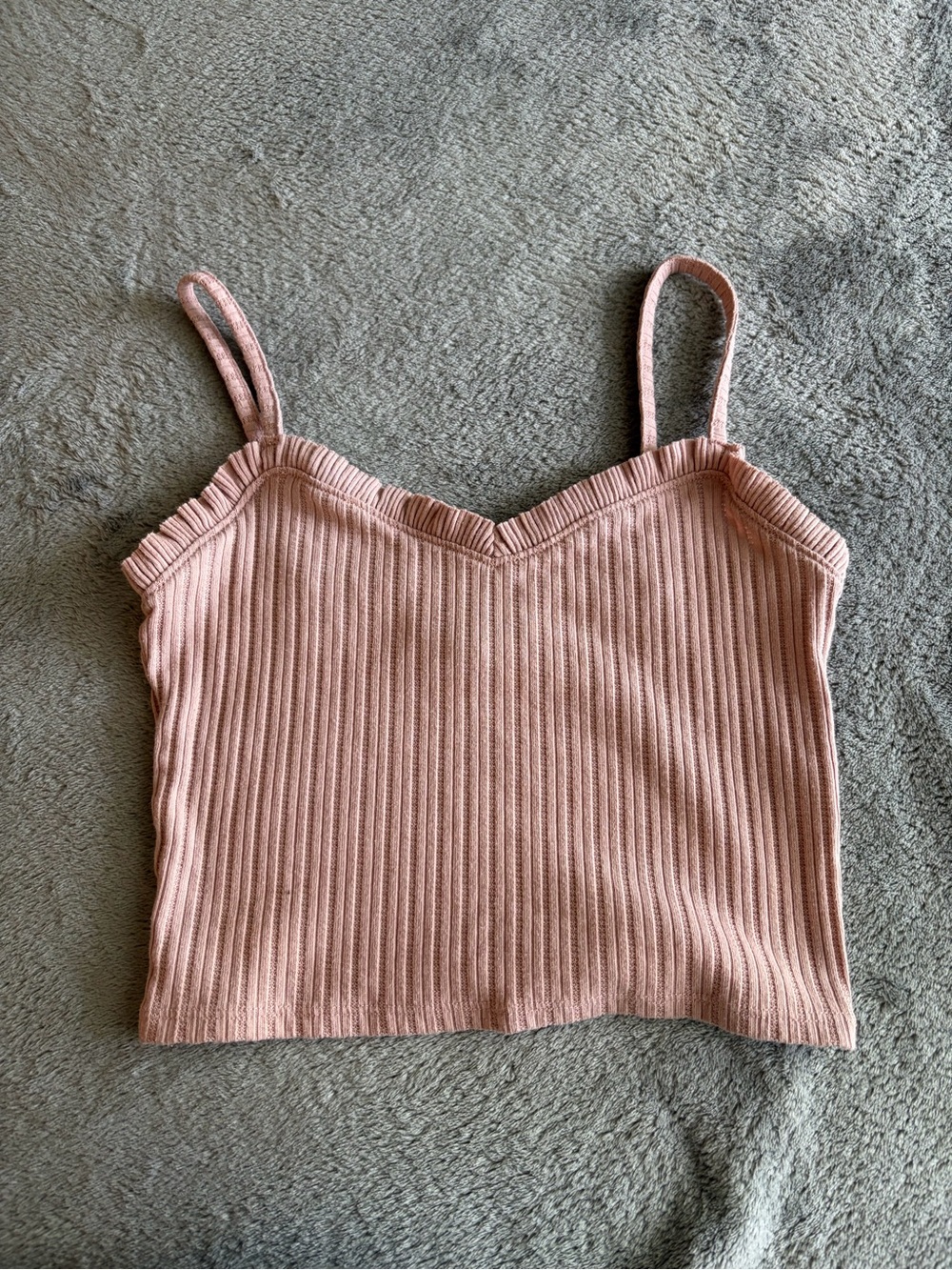 Topshop Blush Ribbed V-Neck Cami